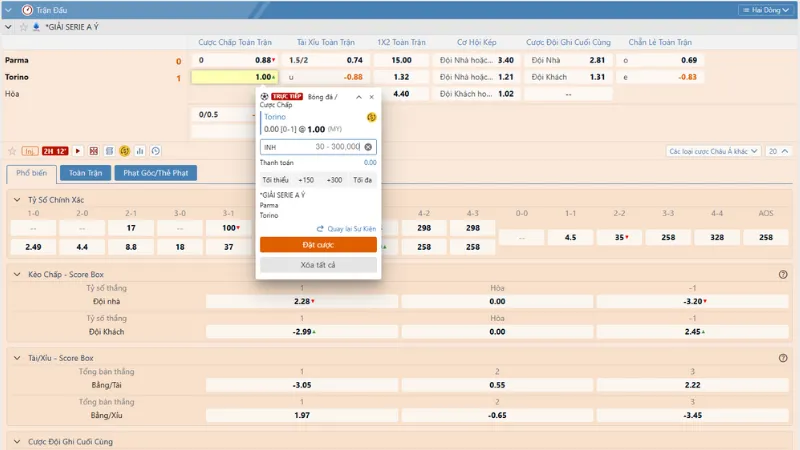Kèo cược SABA hấp dẫn tối ưu hóa lợi nhuận