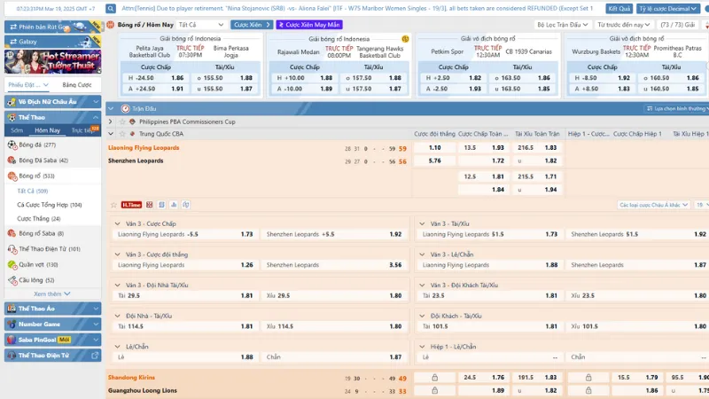 Những bộ môn hấp dẫn nhất trên SABA thể thao